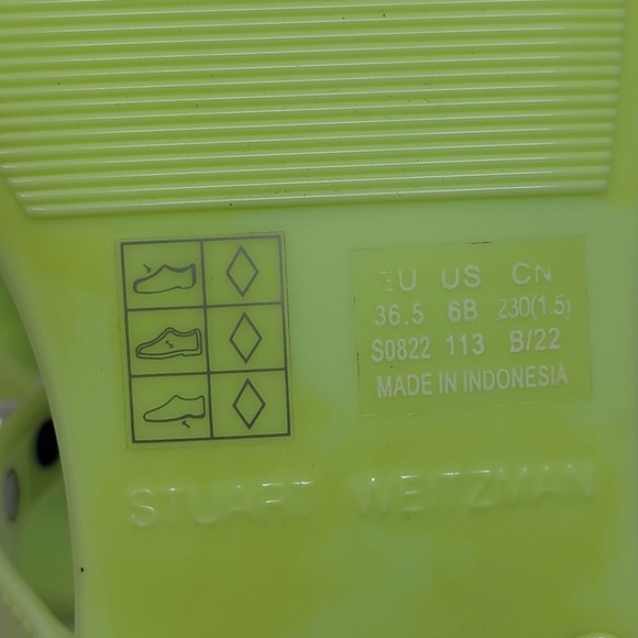 Stuart Weitzman Pearl Crystal Jelly Green Sandals Women's Size 6B New - Picture 4 of 9